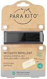 PARA'KITO Mosquito Repellent Bracelets, Bug Repellent Bracelets, Natural Essential Oil Bug Repellent, Mosquito Stickers, Bug Spray Alternatives for Beach, Camping, Hiking (Black)