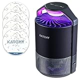 Katchy Indoor Insect Trap - Catcher & Killer for Mosquitos, Gnats, Moths, Fruit Flies - Non-Zapper Traps for Inside Your Home - Catch Insects Indoors with Suction, Bug Light & Sticky Glue (Black)